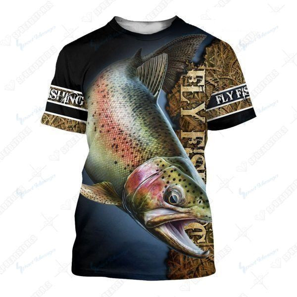Cool Fly Fishing Art 3D 1601 Hoodie Over Print 224