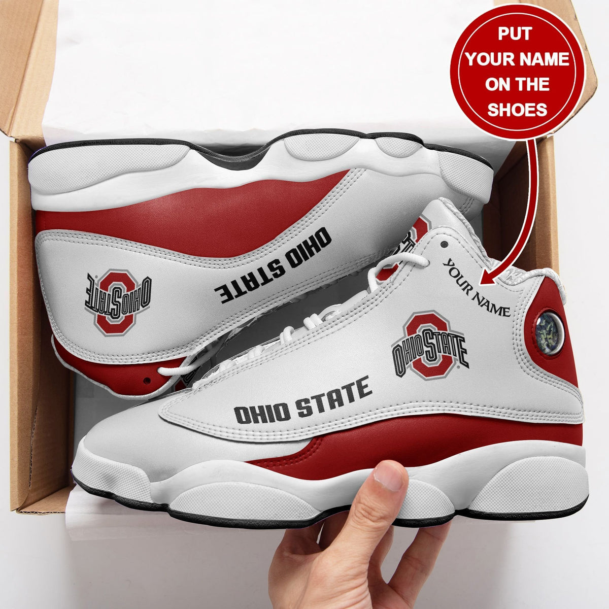 NCAAF Ohio State Buckeyes (Your Name) Air Jordan 13 Shoes Nicegift AJDZ3M4