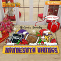 Minnesota Vikings Christmas Rubber Base Doormat - Custom Name VK339