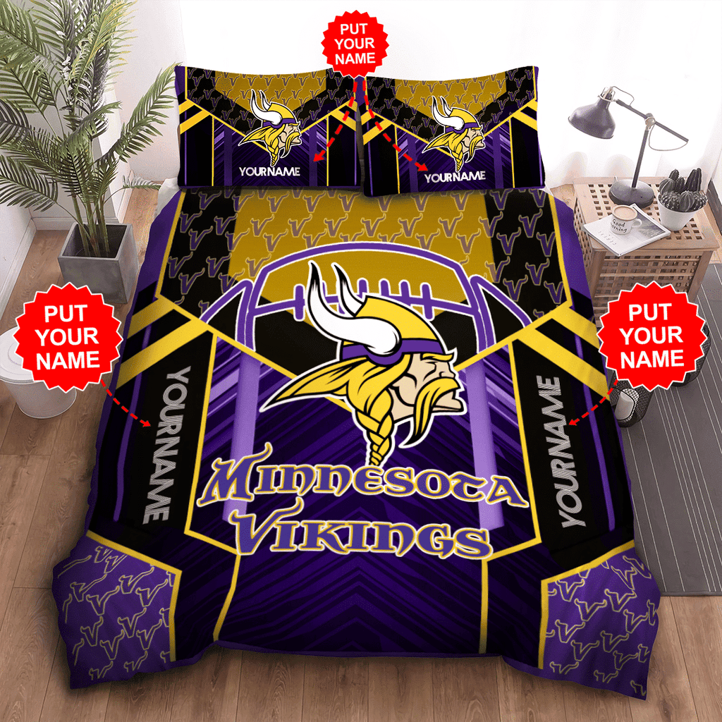 Minnesota Vikings Personalized Quilt Set BG287W