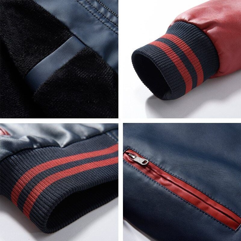 Minnesota Vikings Premium Fleece-Lined Leather Bomber Jacket BG50