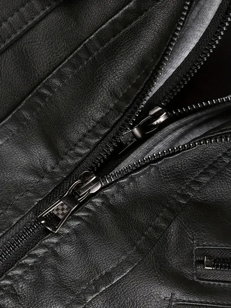 New York Giants HVKC1816 - Premium & Ultra-Thick Leather Jacket with Fleece Hood