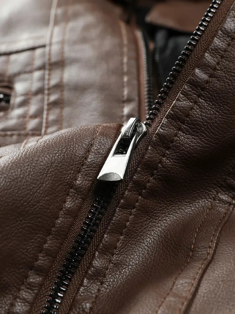 Premium & Ultra-Thick Leather Jacket with Fleece Hood - Oakland Raiders PHVKC025