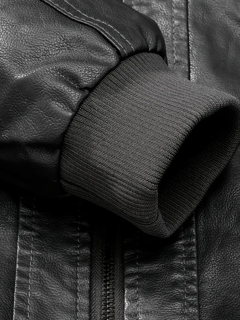 Premium & Ultra-Thick Leather Jacket with Fleece Hood - Detroit Lions VA2101