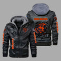 Premium & Ultra-Thick Leather Jacket with Fleece Hood - Chicago Bears PHVK8415