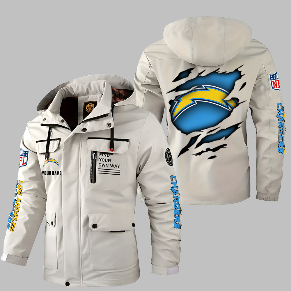 Los Angeles Chargers Personalized Winter Windbreaker Jacket ANZWWJ10