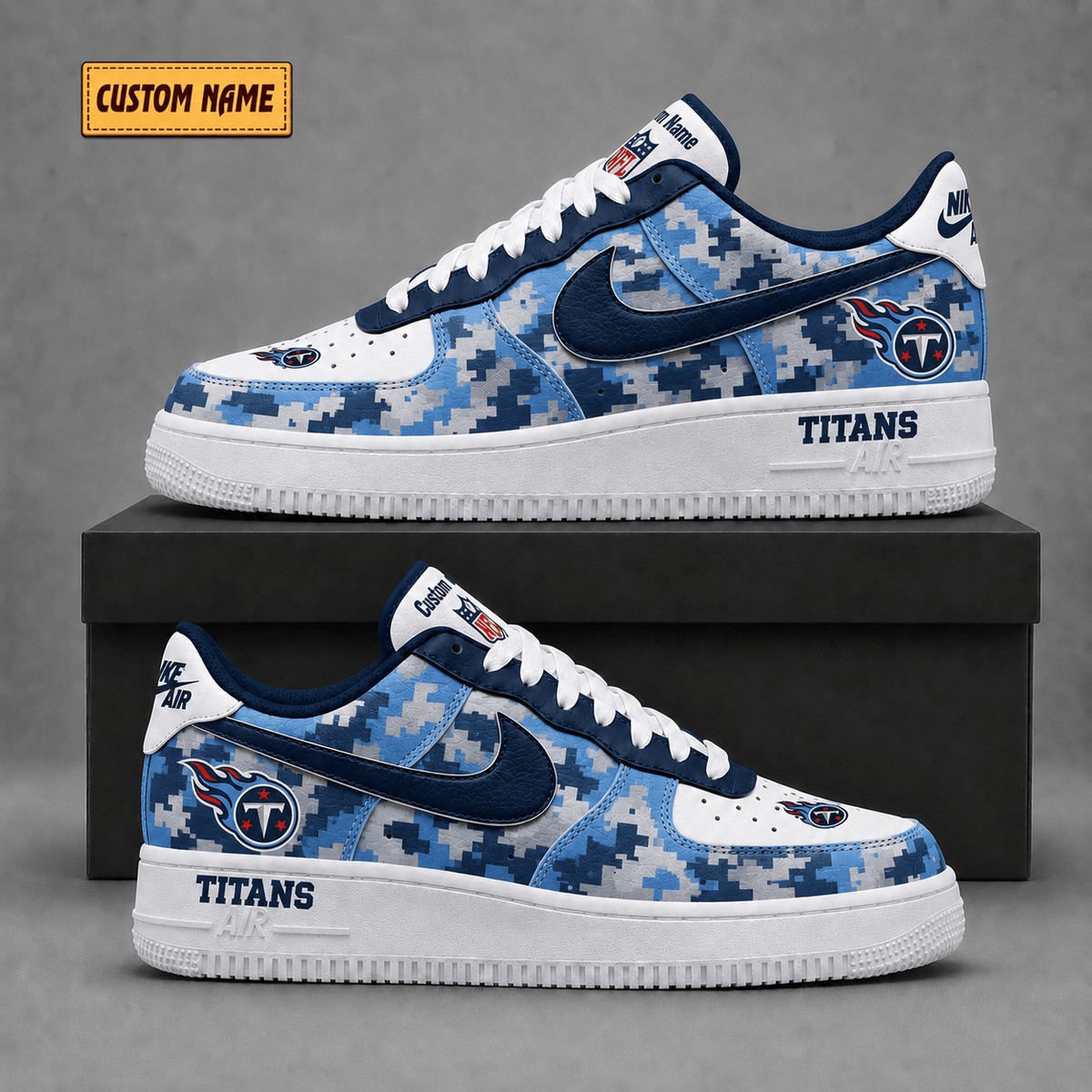 Tennessee Titans | Premium NFL Fear The Team AF1 Sneakers - VA38825