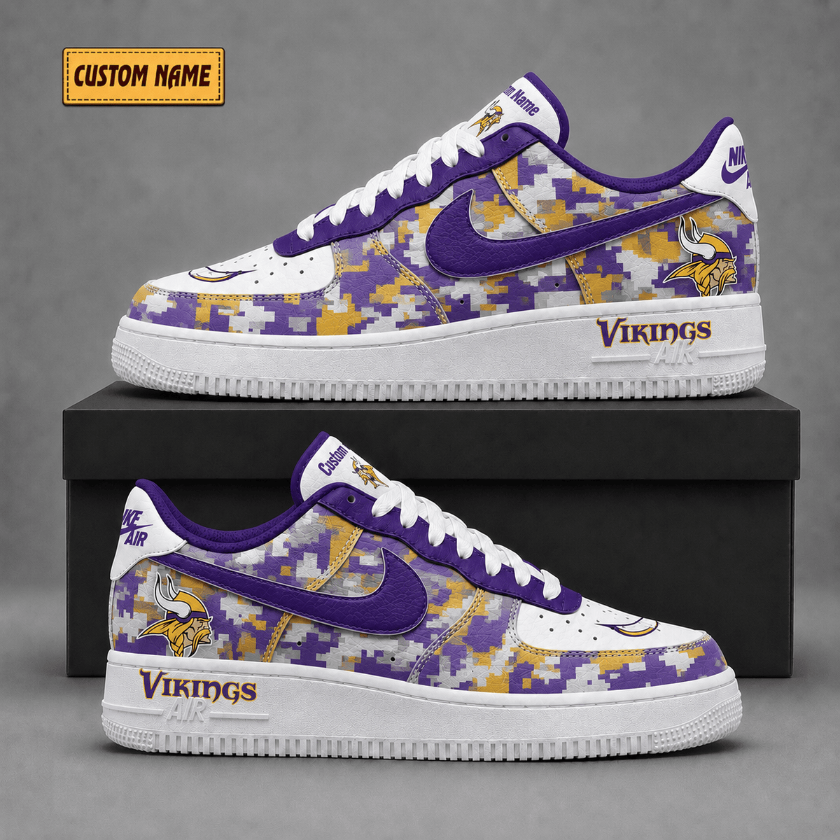 Minnesota Vikings | Premium NFL Fear The Team AF1 Sneakers - VA38838