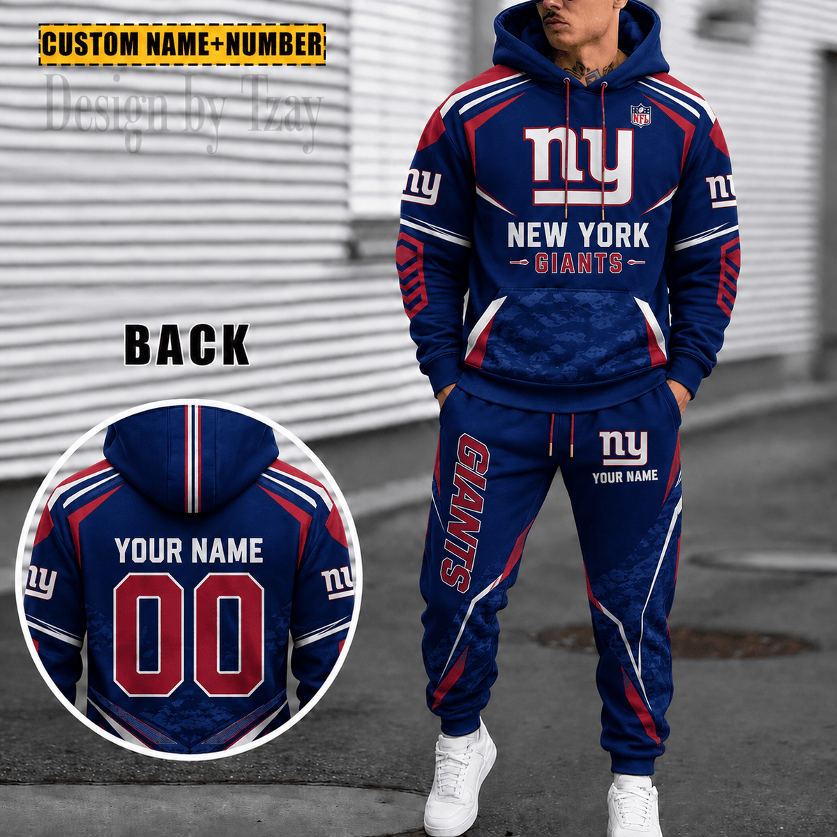New York Giants Personalized Combo Hoodie And Sweatpants Gift For Fan VA1042
