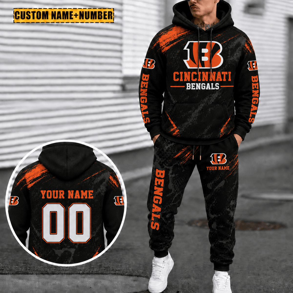 Cincinnati Bengals Personalized Combo Hoodie And Sweatpants Gift For Fan VA1053