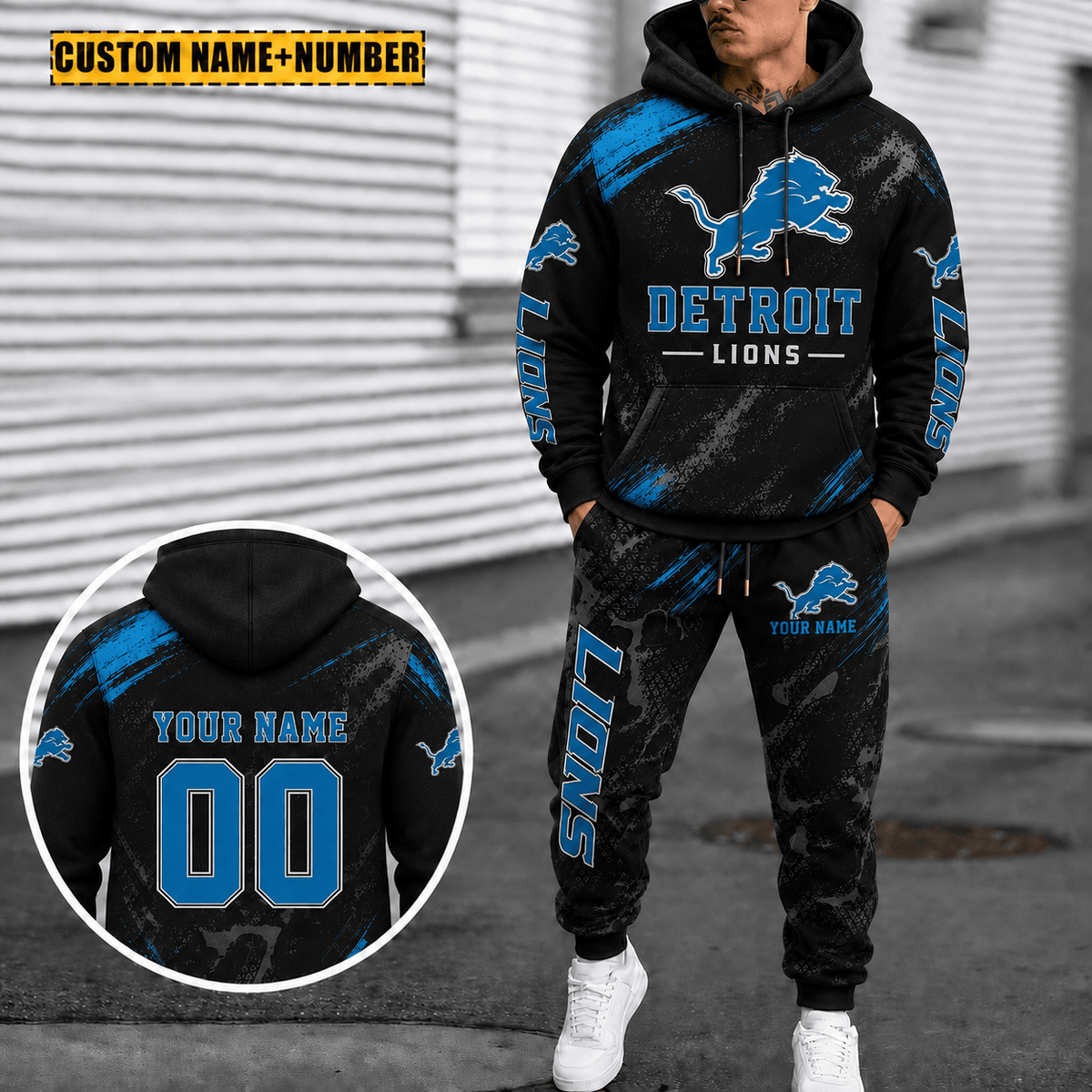 Detroit Lions Personalized Combo Hoodie And Sweatpants Gift For Fan VA1070