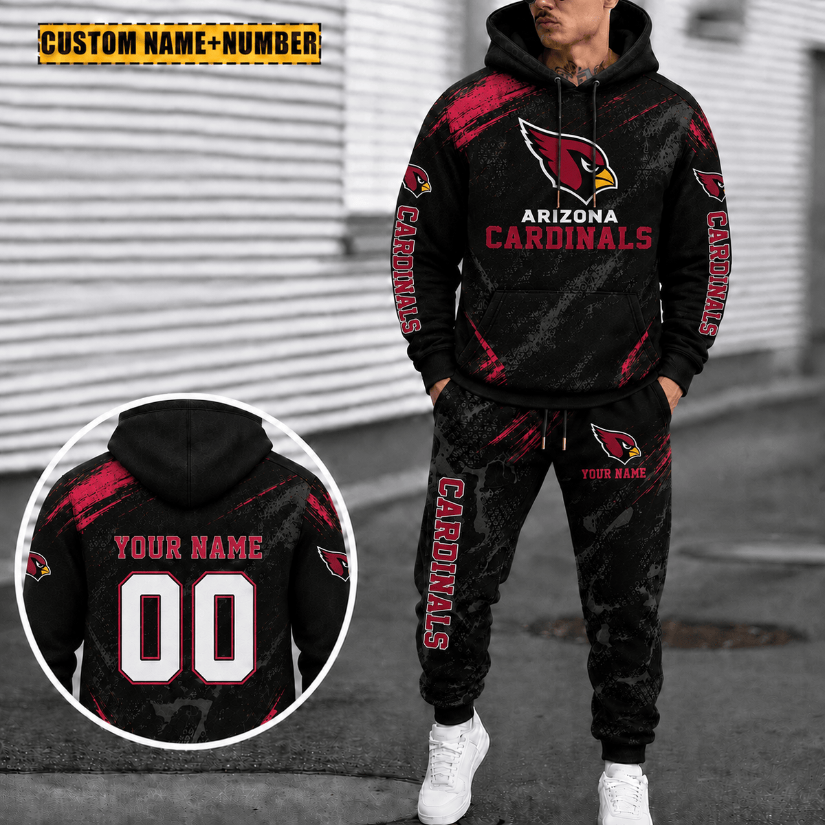 Arizona Cardinals Personalized Combo Hoodie And Sweatpants Gift For Fan VA1074