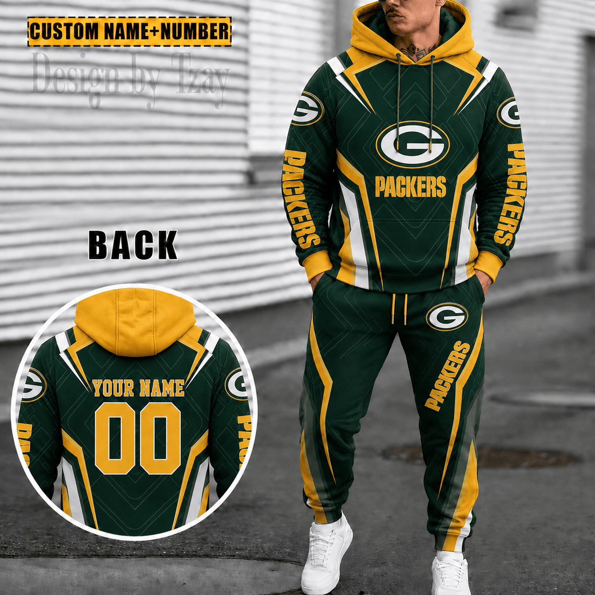Green Bay Packers Personalized Combo Hoodie And Sweatpants Gift For Fan VA1097
