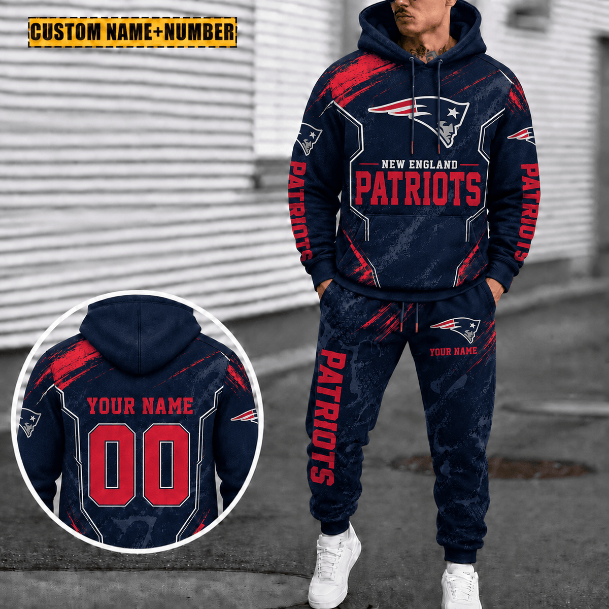New England Patriots Personalized Combo Hoodie And Sweatpants Gift For Fan VAN3115