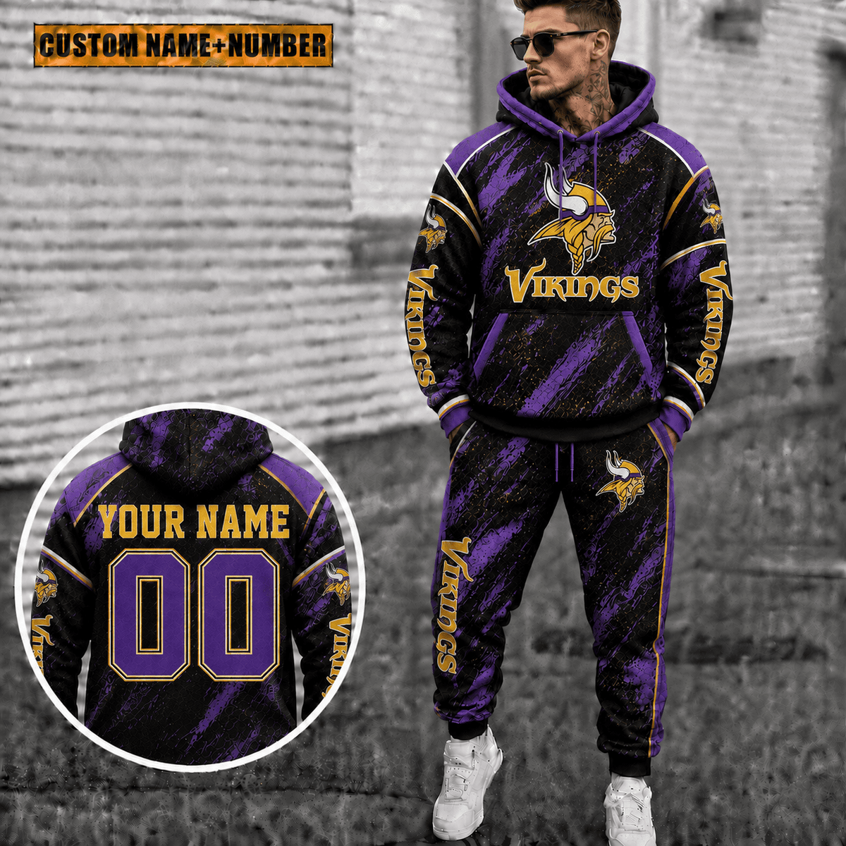 Minnesota Vikings Personalized Combo Hoodie And Sweatpants Gift For Fan VAN8241