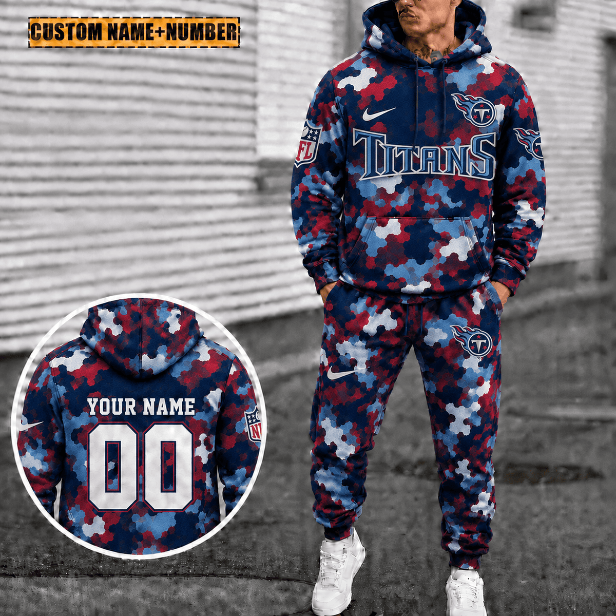 Tennessee Titans Personalized Combo Hoodie And Sweatpants Gift For Fan VAN4081