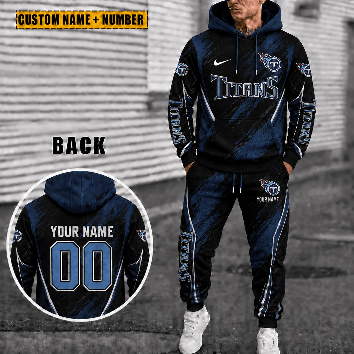 Tennessee Titans Personalized Combo Hoodie And Sweatpants Gift For Fan VAN6642
