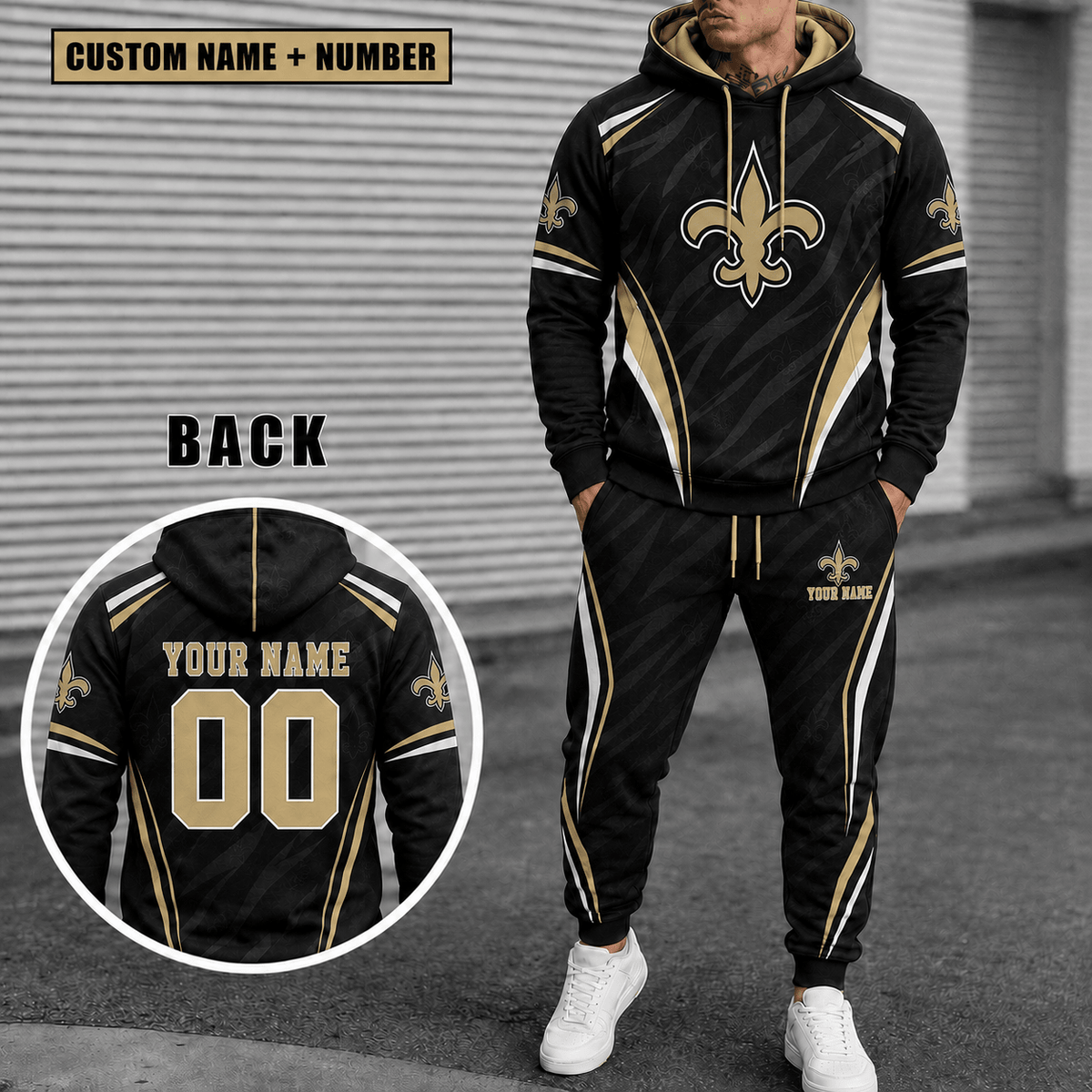 New Orleans Saints Personalized Combo Hoodie And Sweatpants Gift For Fan VAN55239