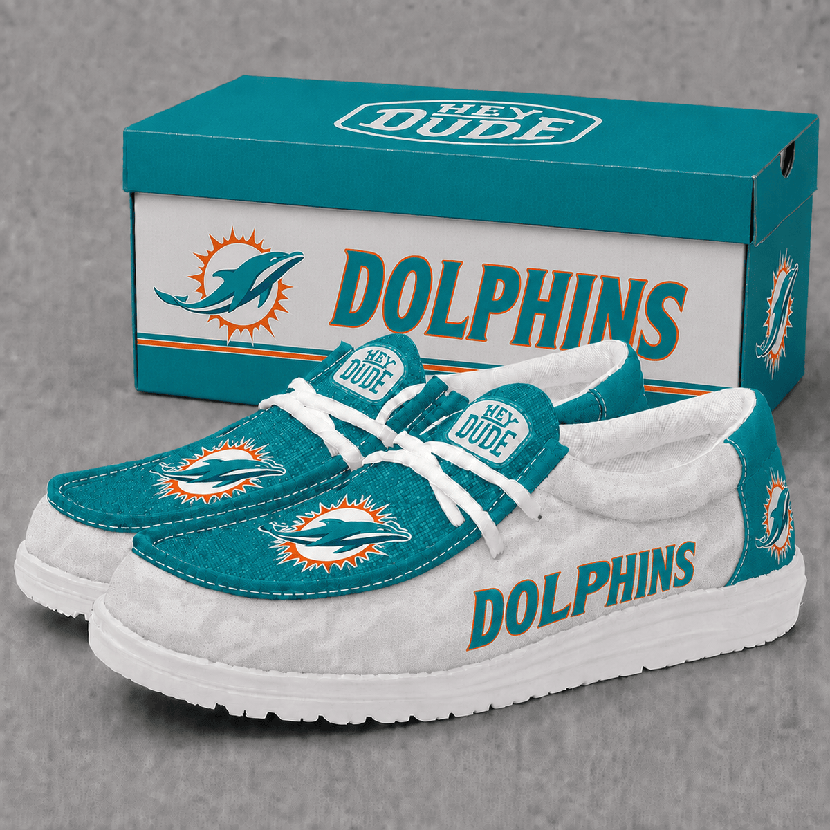 Miami Dolphins | Premium NFL Football Field Fan Loafer Shoes - VA22517