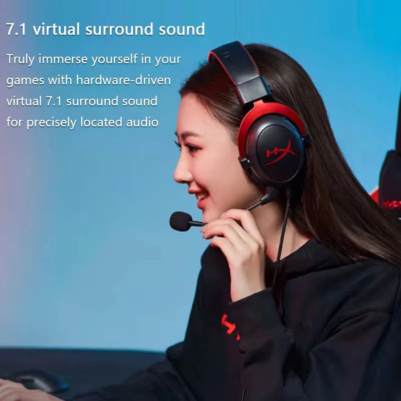 Hyperx Cloud II Wired Gaming Headphone Hi-Fi 7.1 Surround Sound/Detachable Mic/USB Sound Card For PC PS