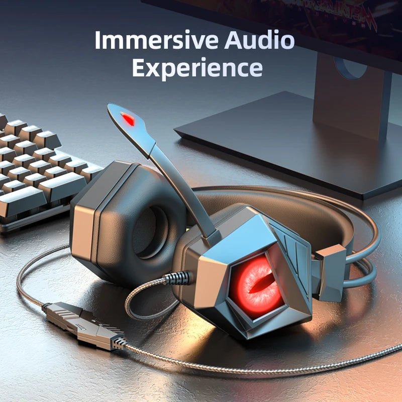 Professional Wired Gaming Headphones With Microphone Led Light For Computer PS4 PS5 Xbox Bass Stereo PC Gaming Headset Gifts