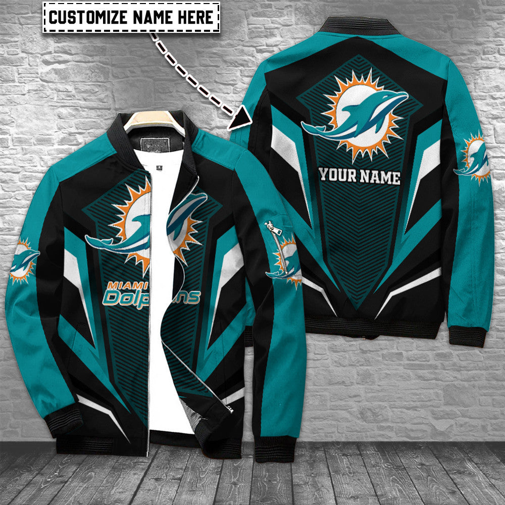 Miami Dolphins Personalized Bomber Jacket BG682