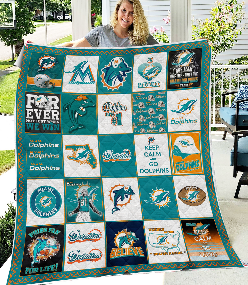 NFL Miami Dolphins Fleece Blanket & Quilt Nicegift BLQP9T0