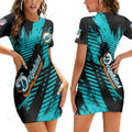 Miami Dolphins Short Sleeve Bodycon Mini Dress BG353