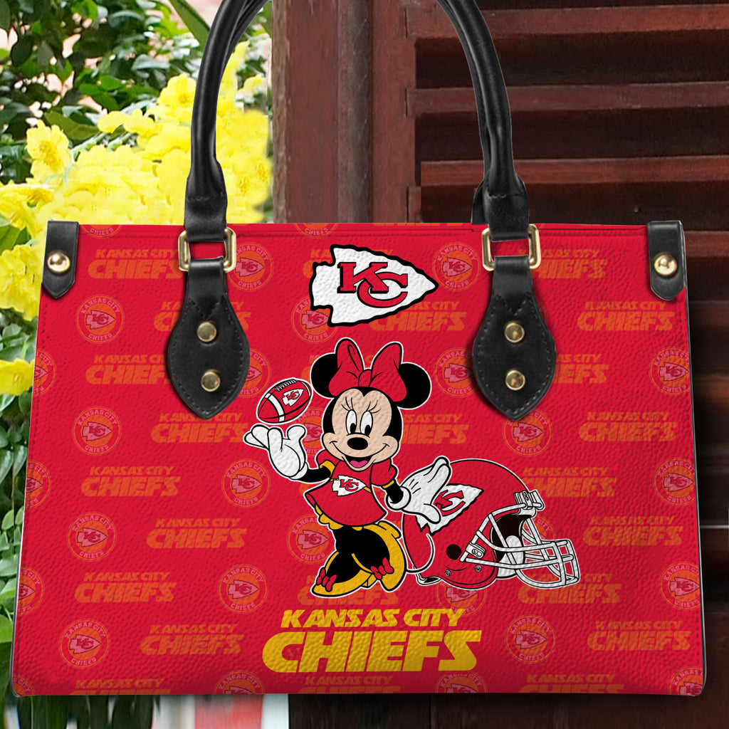 NFL Kansas City Chiefs Minnie Mouse (Your Name) Women 3D Small Handbag Nicegift WSHG1Y3