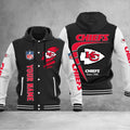 NFL Kansas City Chiefs (Your Name) Hooded Baseball Jacket 3D Nicegift HBJD7S3