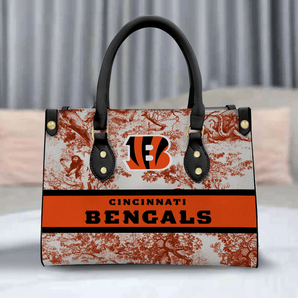 Cincinnati Bengals Personalized Leather Hand Bag BB330