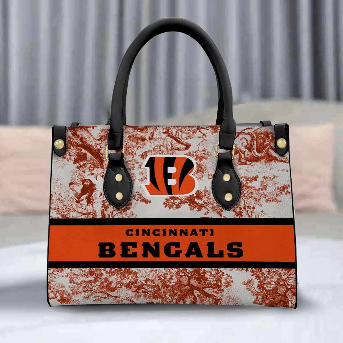 Cincinnati Bengals Personalized Leather Hand Bag BB330