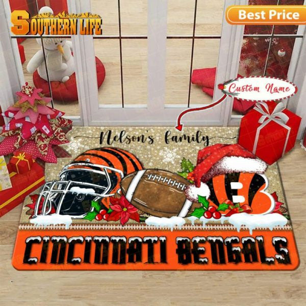 Cincinnati Bengals Christmas Personalized Doormat BGDMM509