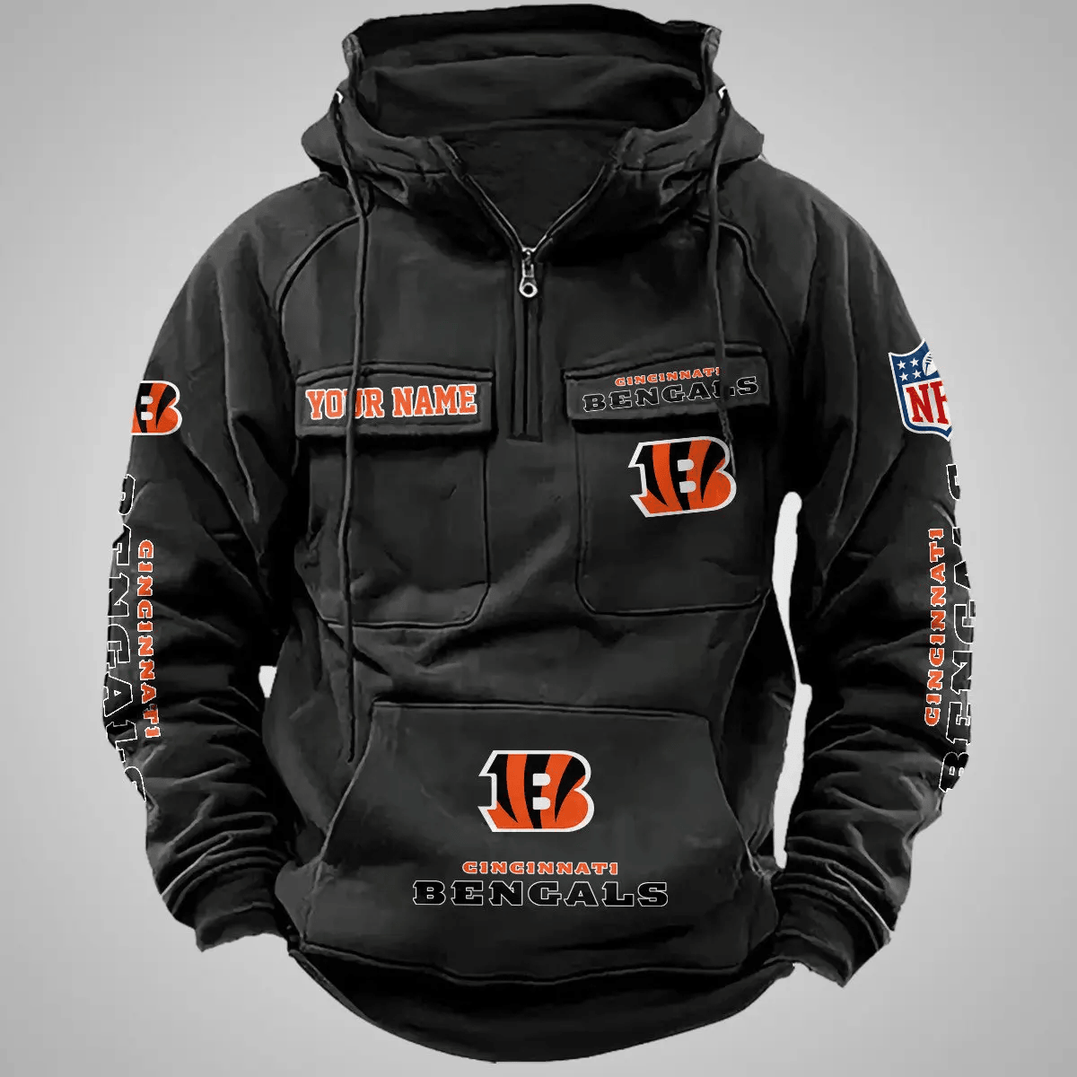 Cincinnati Bengals Vintage Men Hoodie AZVMHD095