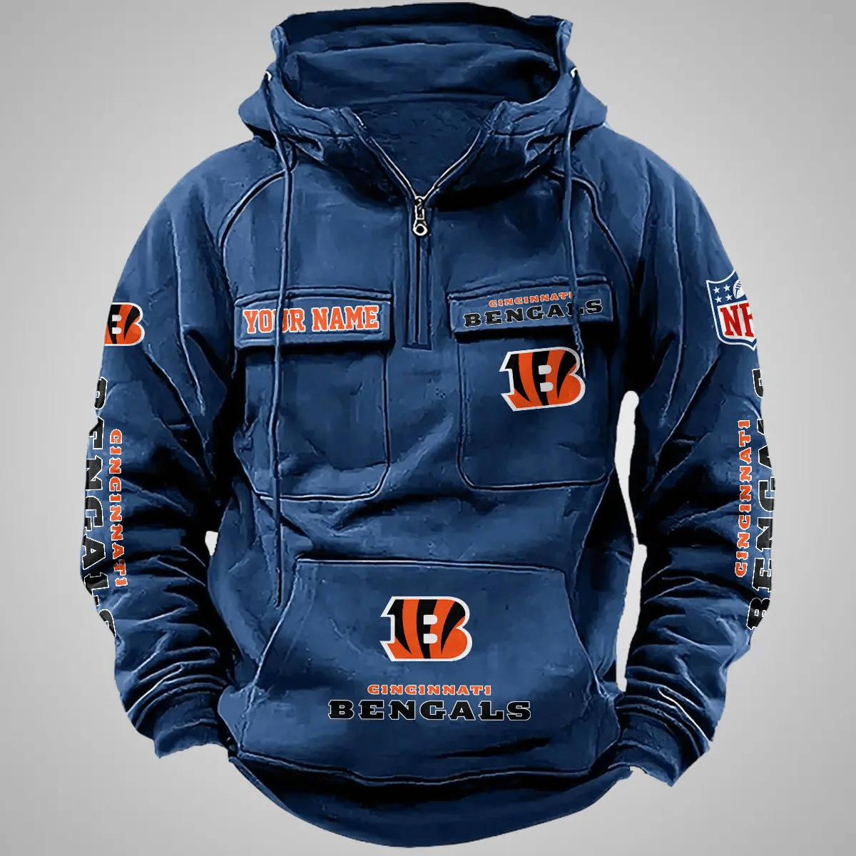 Cincinnati Bengals Vintage Men Hoodie AZVMHD095