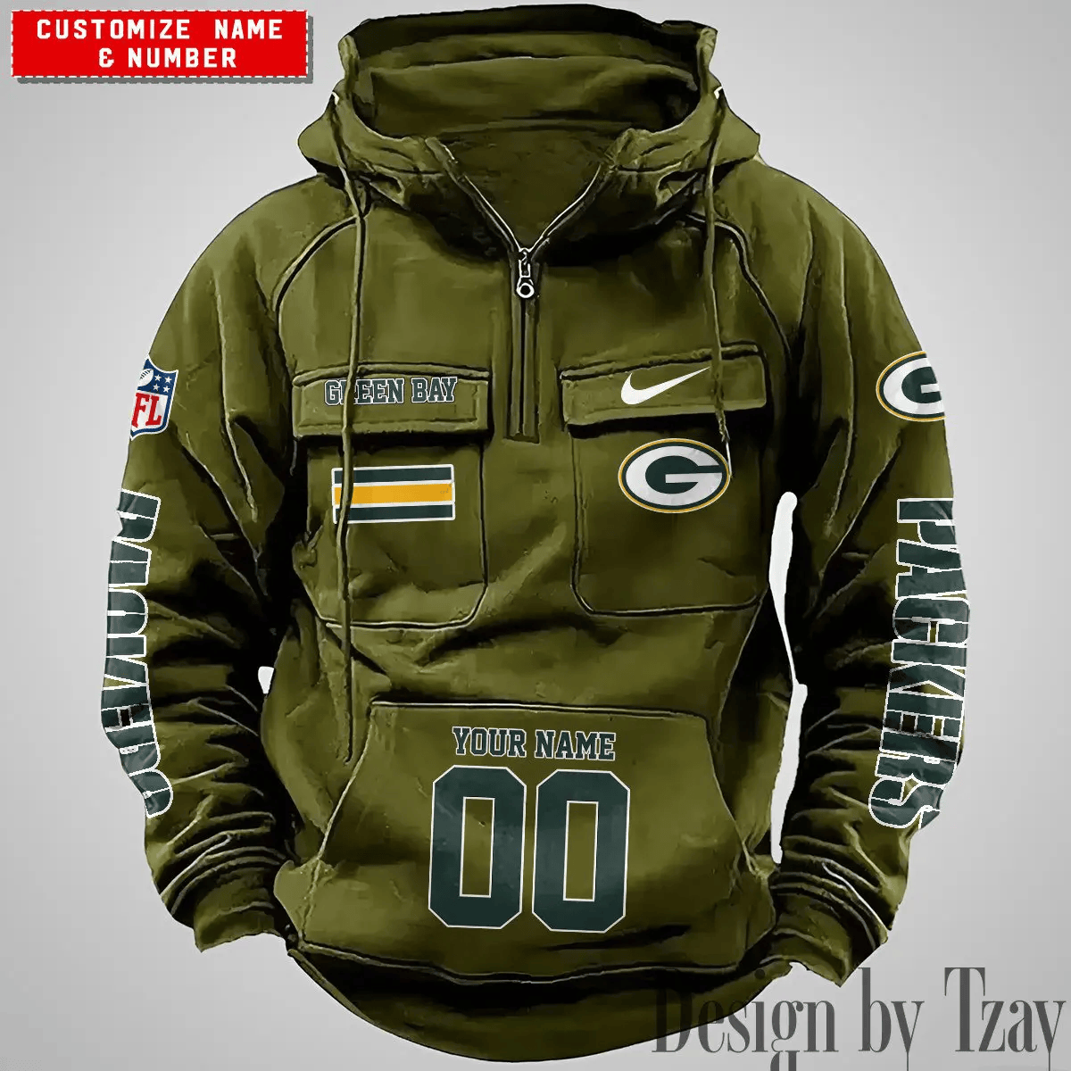 Green Bay Packers Vintage Men Hoodie AZVMHD391
