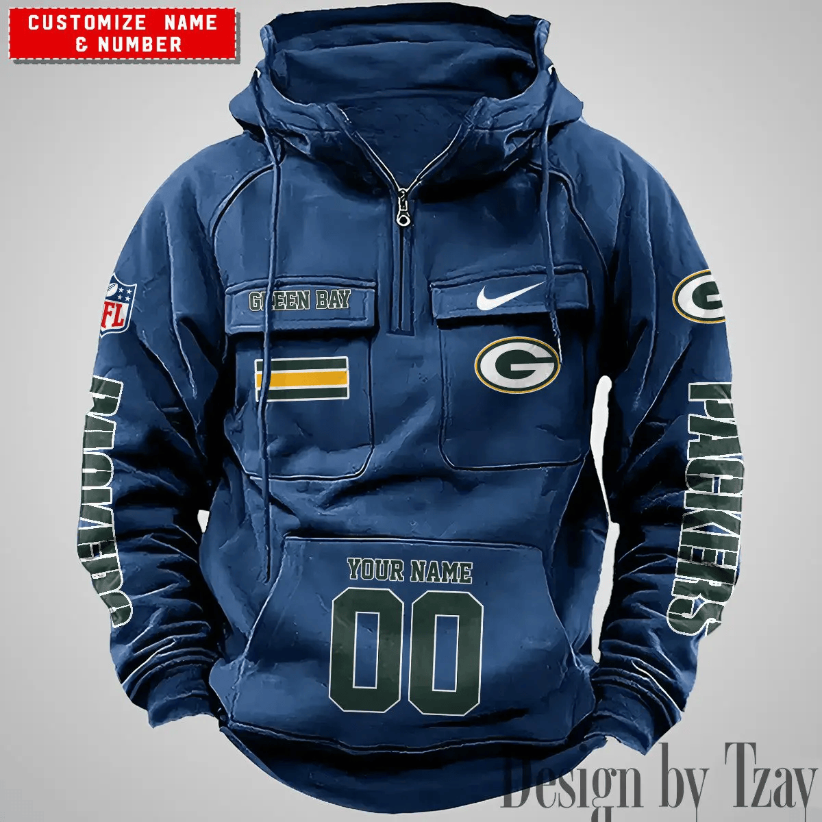 Green Bay Packers Vintage Men Hoodie AZVMHD391