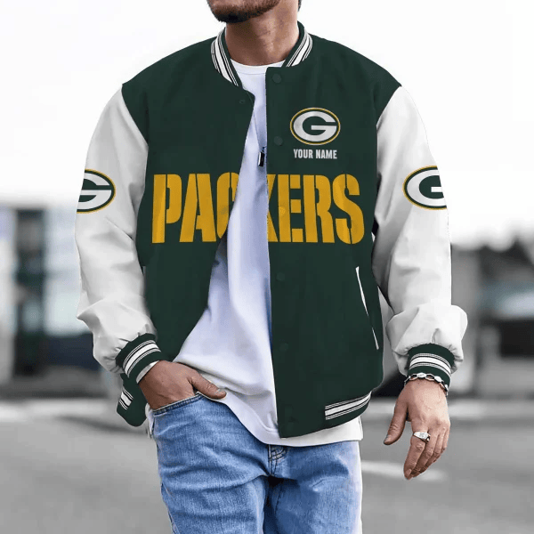 Green Bay Packers Personalized New Baseball Jacket Gifts For Fan SPTBBJACKET012