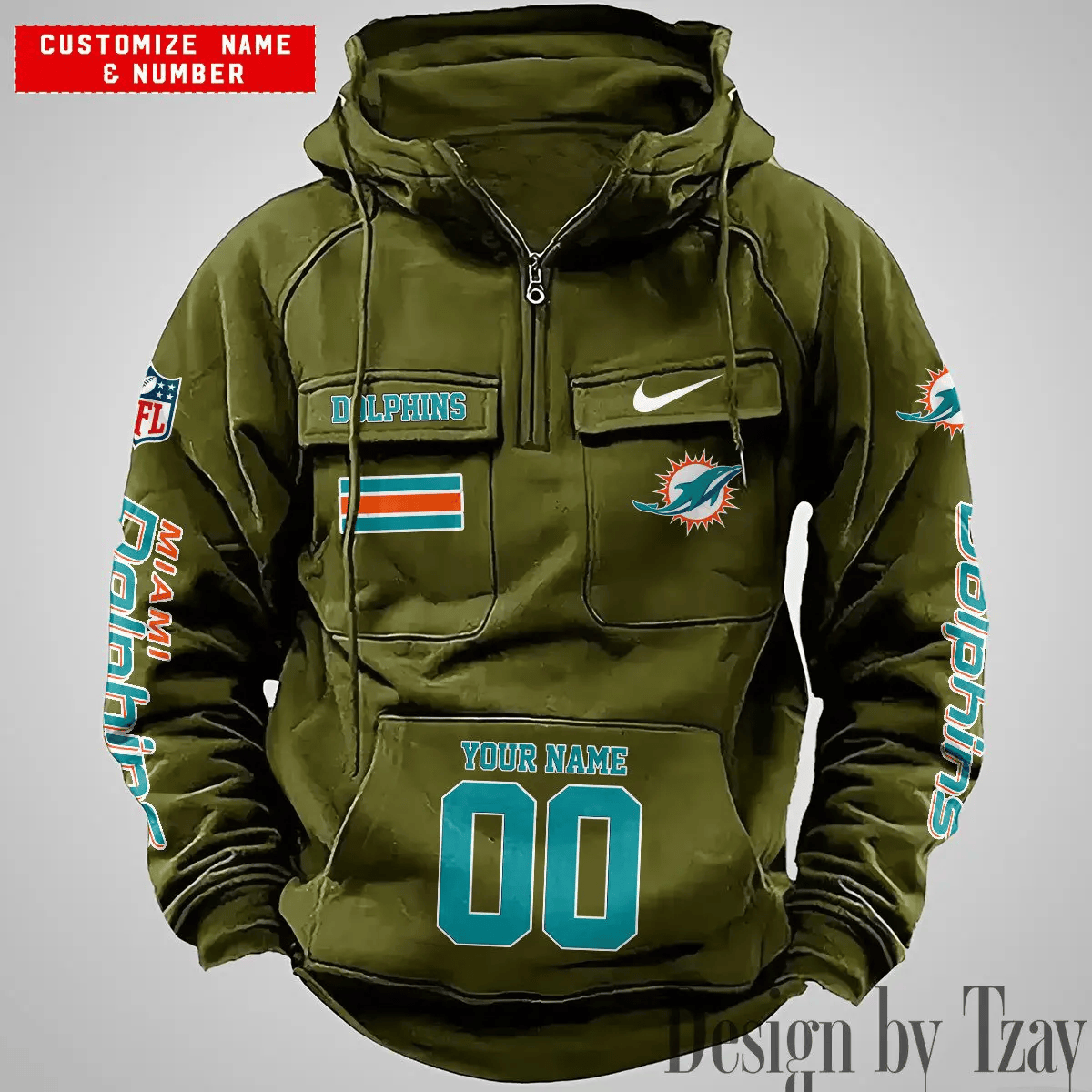 Miami Dolphins Vintage Men Hoodie DV2 AZVMHD399