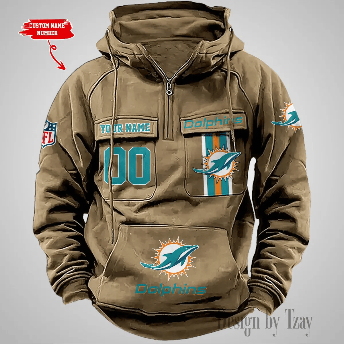Miami Dolphins Vintage Men Hoodie DV2 AZVMHD431