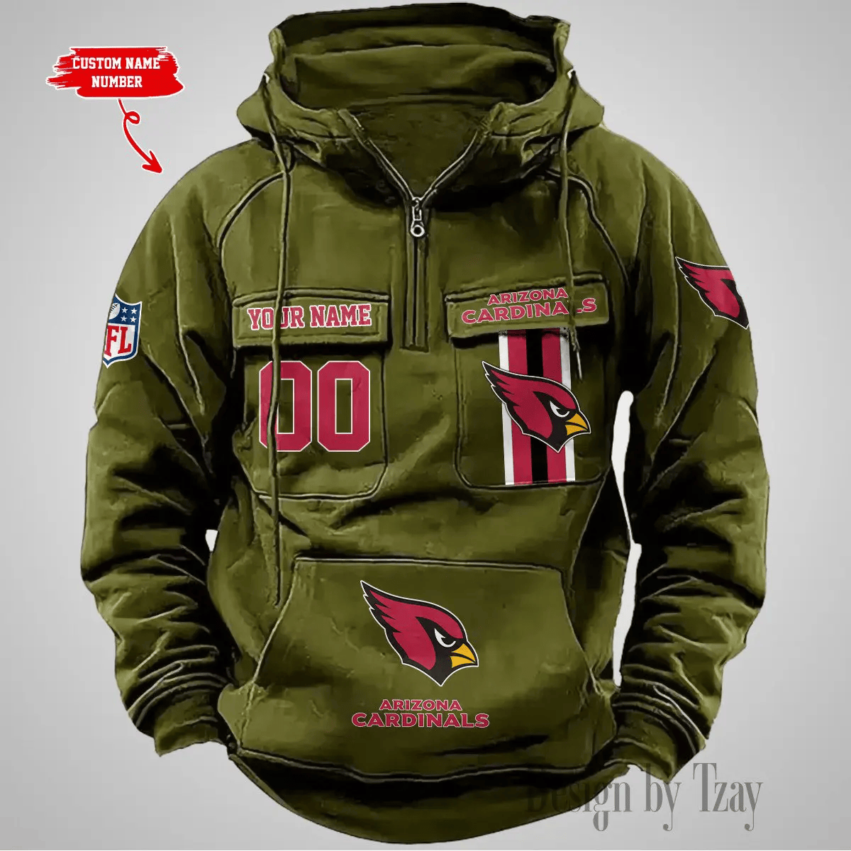 Arizona Cardinals Vintage Men Hoodie DV2 AZVMHD412