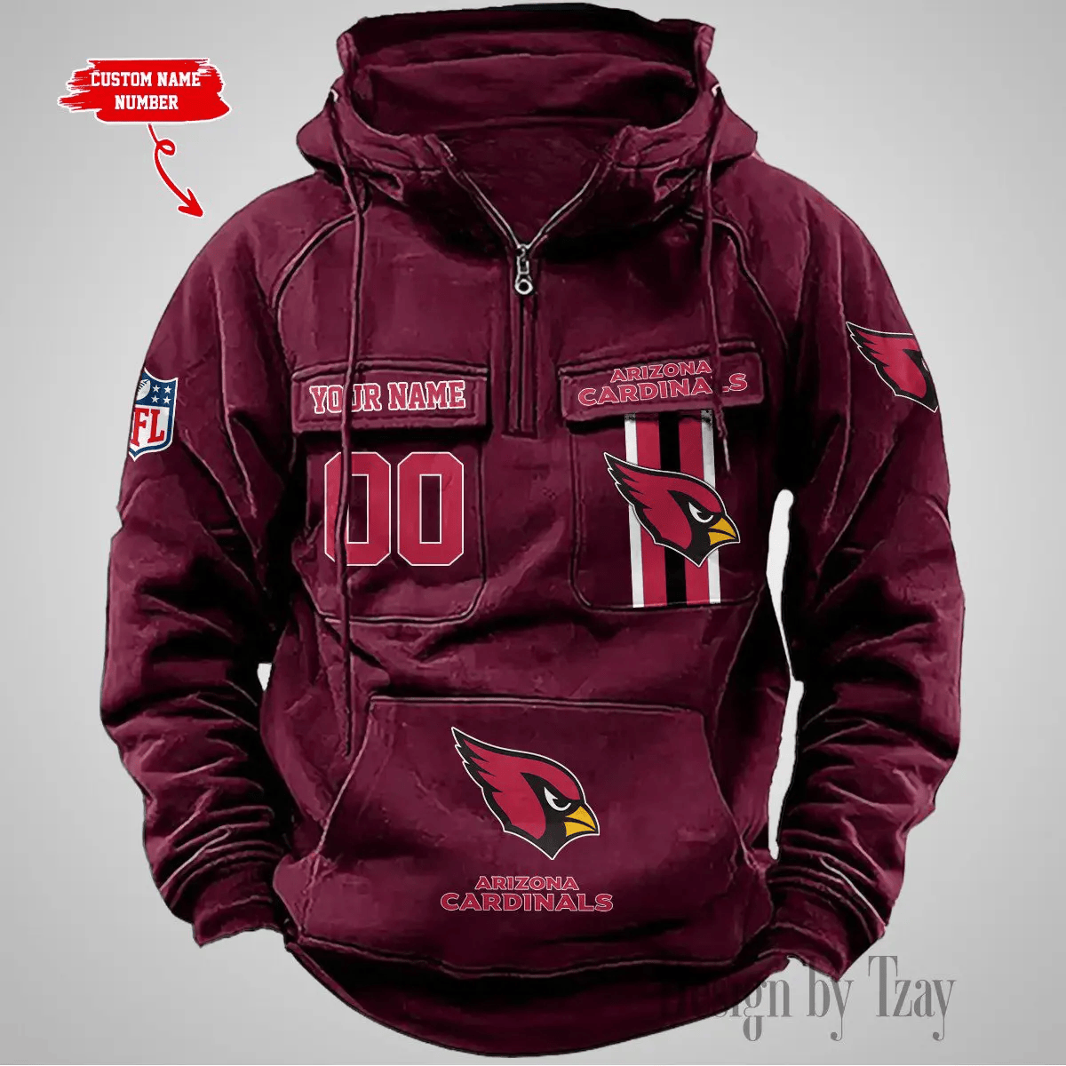 Arizona Cardinals Vintage Men Hoodie DV2 AZVMHD412