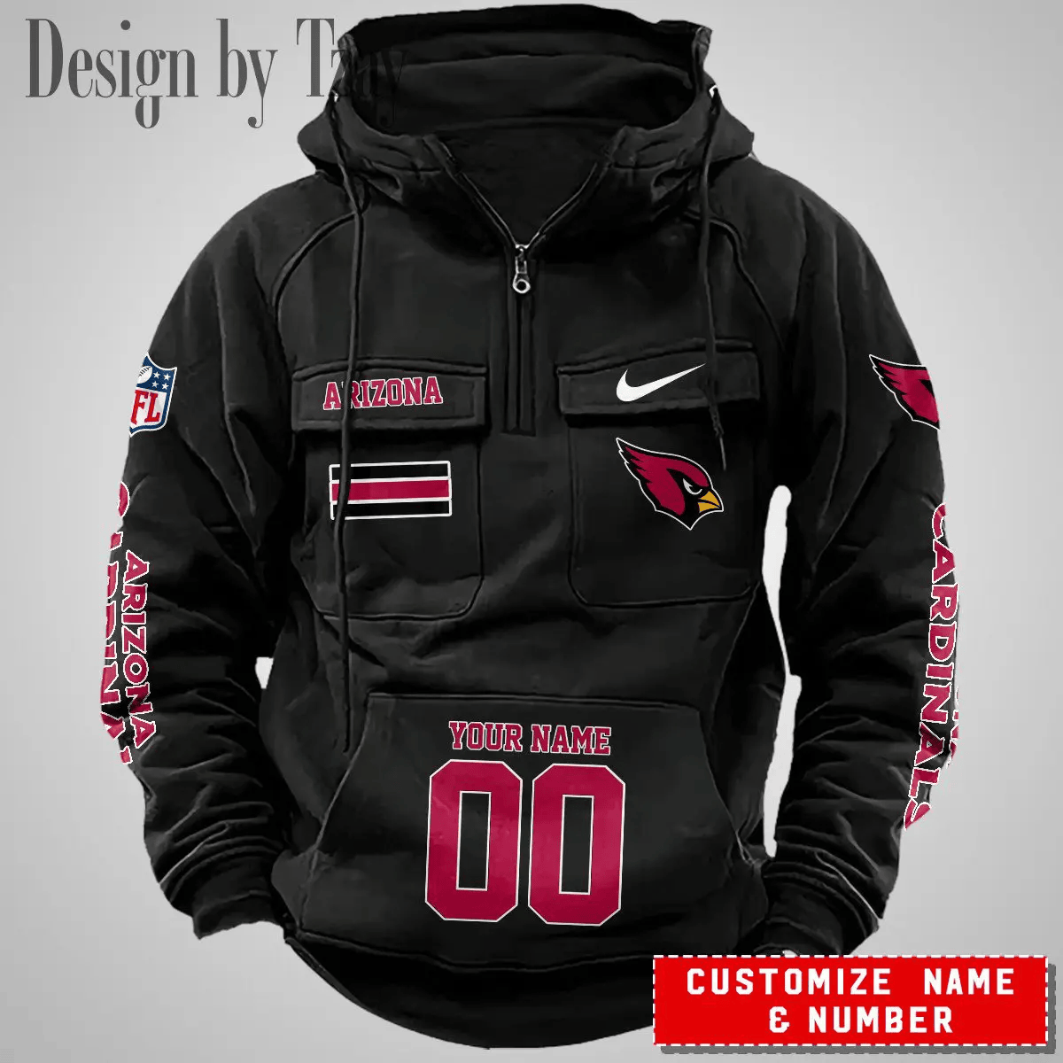 Arizona Cardinals Vintage Men Hoodie DV2 AZVMHD380