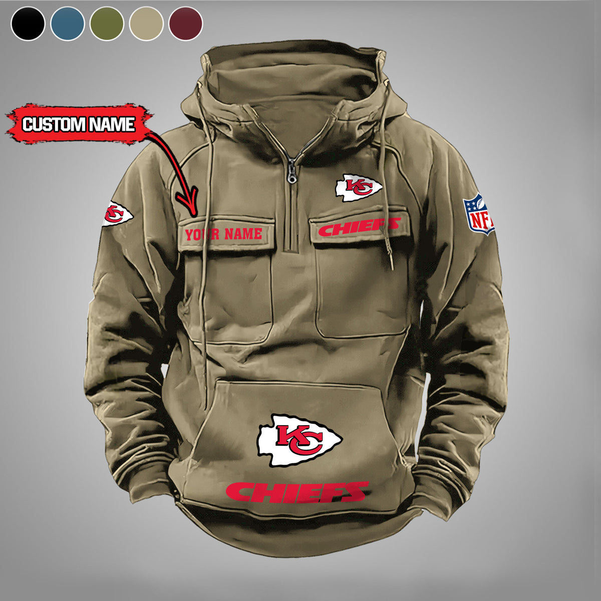 Kansas City Chiefs Vintage Men Hoodie AZVMHD009