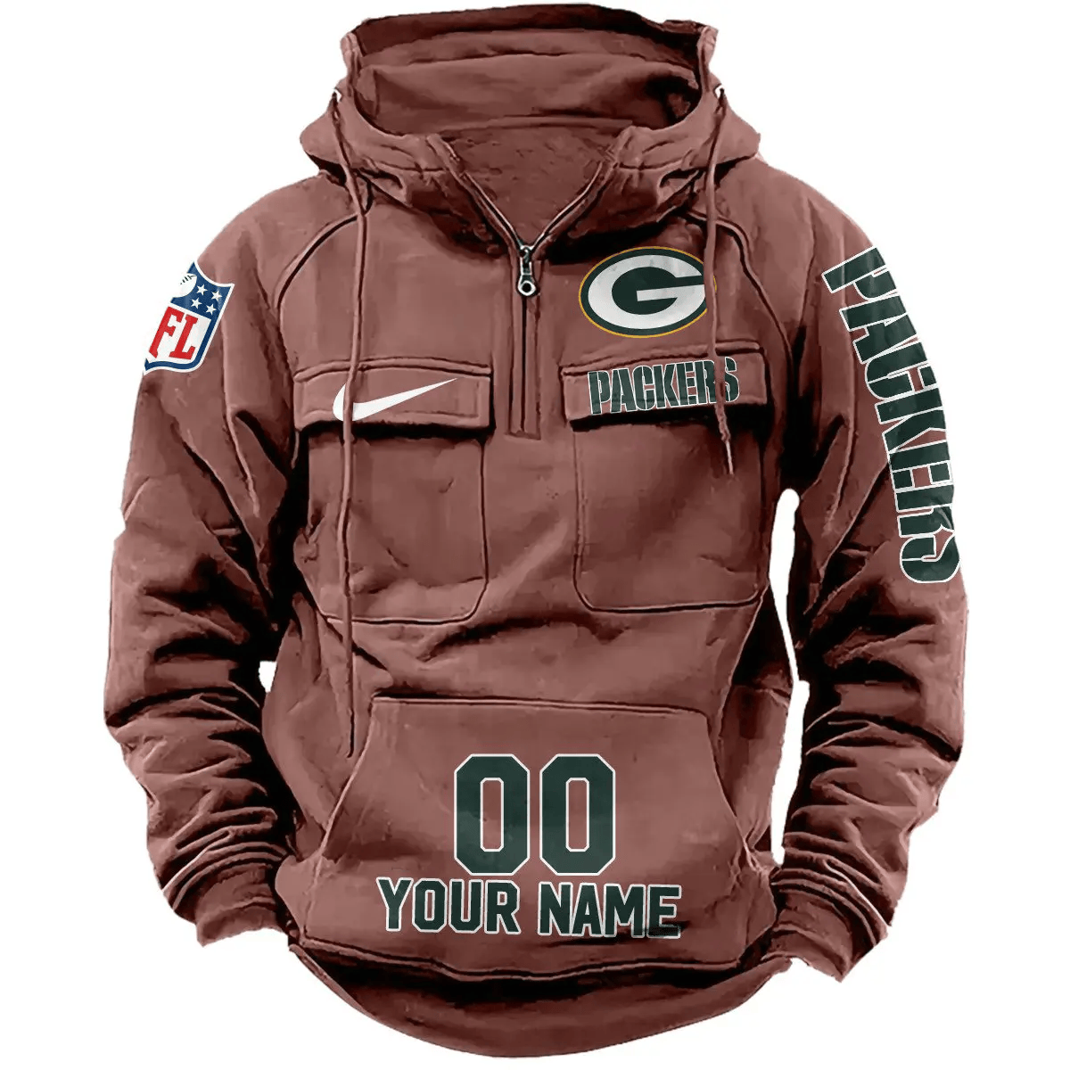 Green Bay Packers Vintage Men Hoodie AZVMHD073