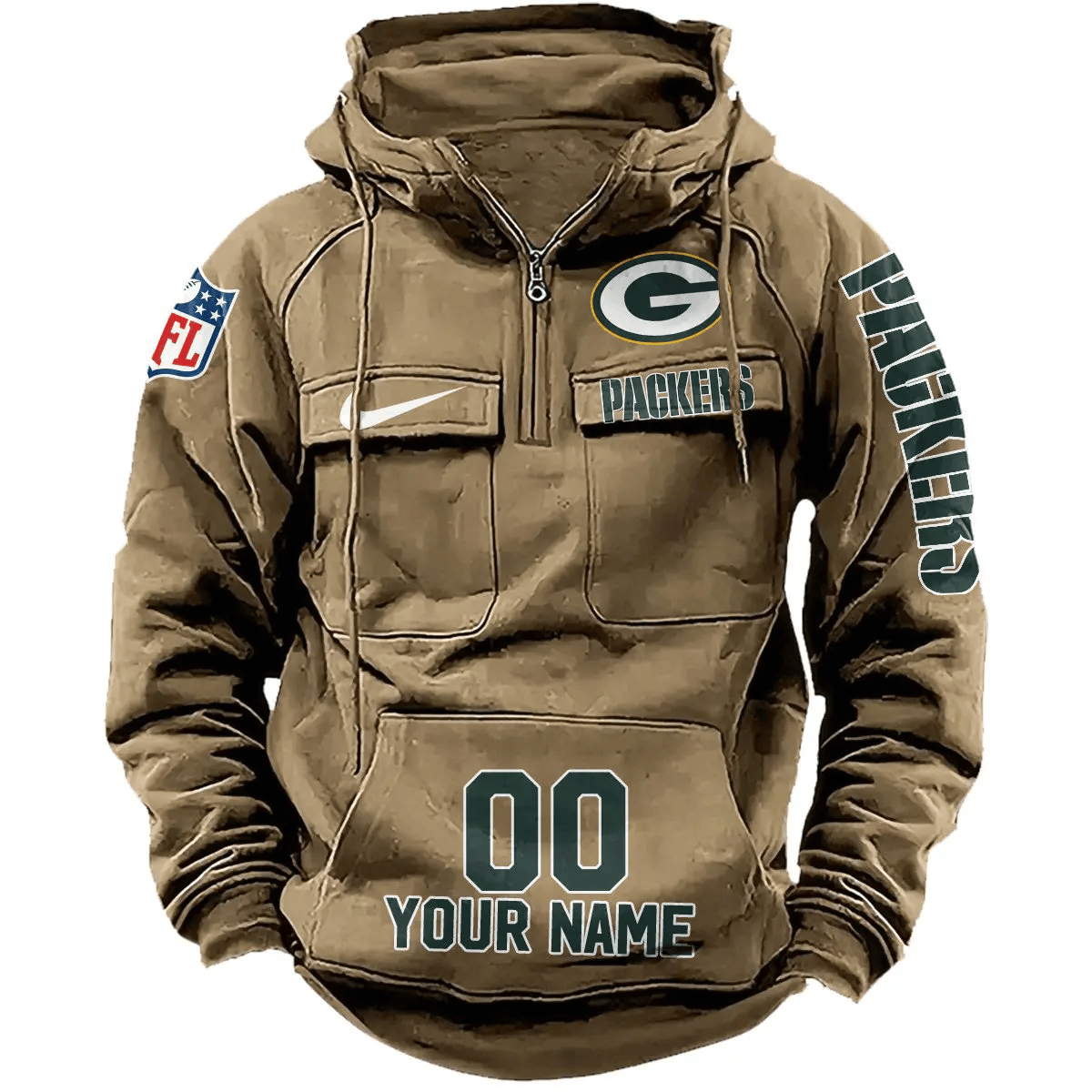 Green Bay Packers Vintage Men Hoodie AZVMHD073