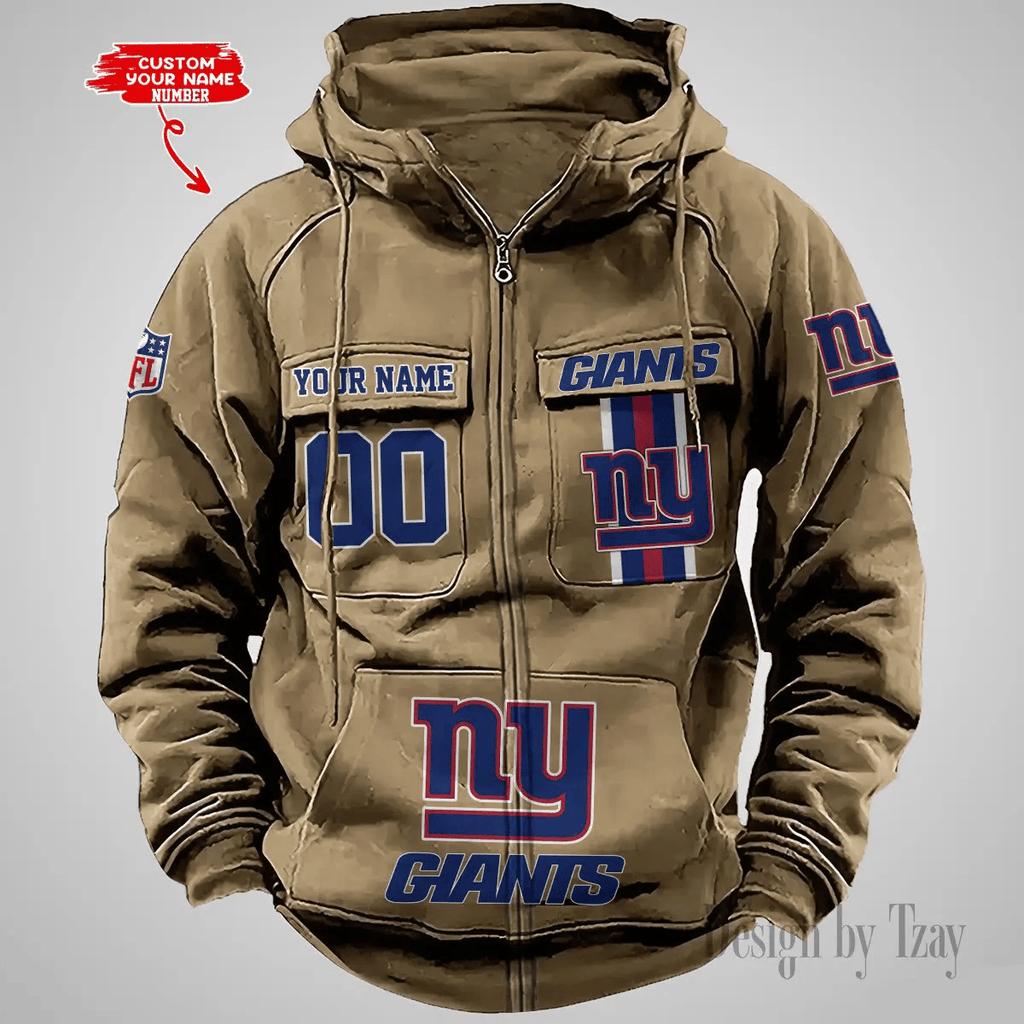New York Giants Vintage Men Hoodies Zipup DV6 AZVMHD435