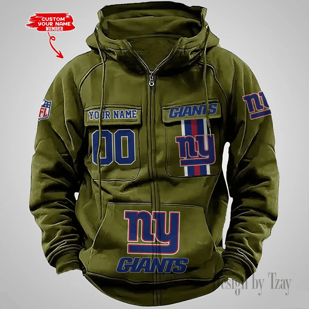 New York Giants Vintage Men Hoodies Zipup DV6 AZVMHD435