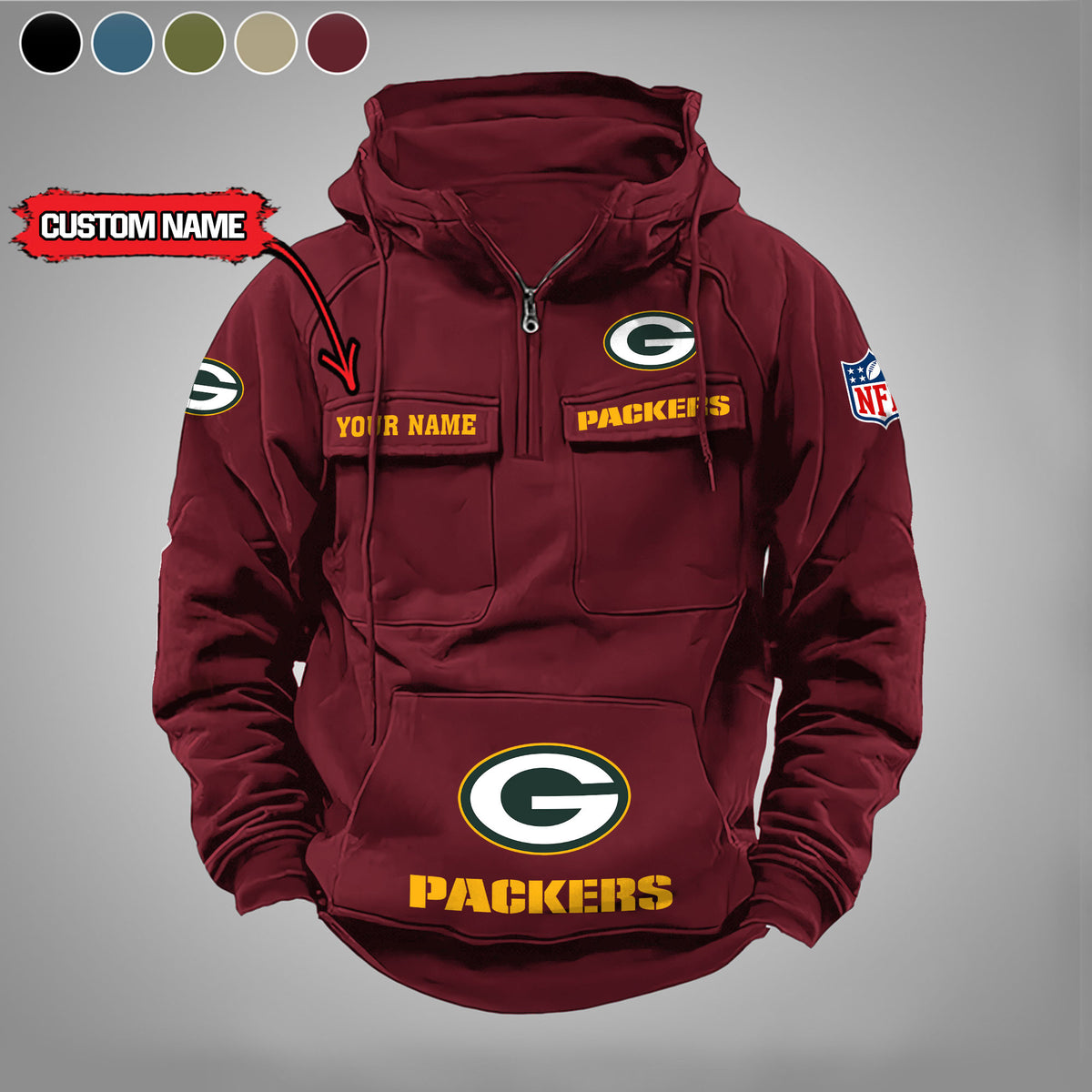 Green Bay Packers Vintage Men Hoodie AZVMHD021