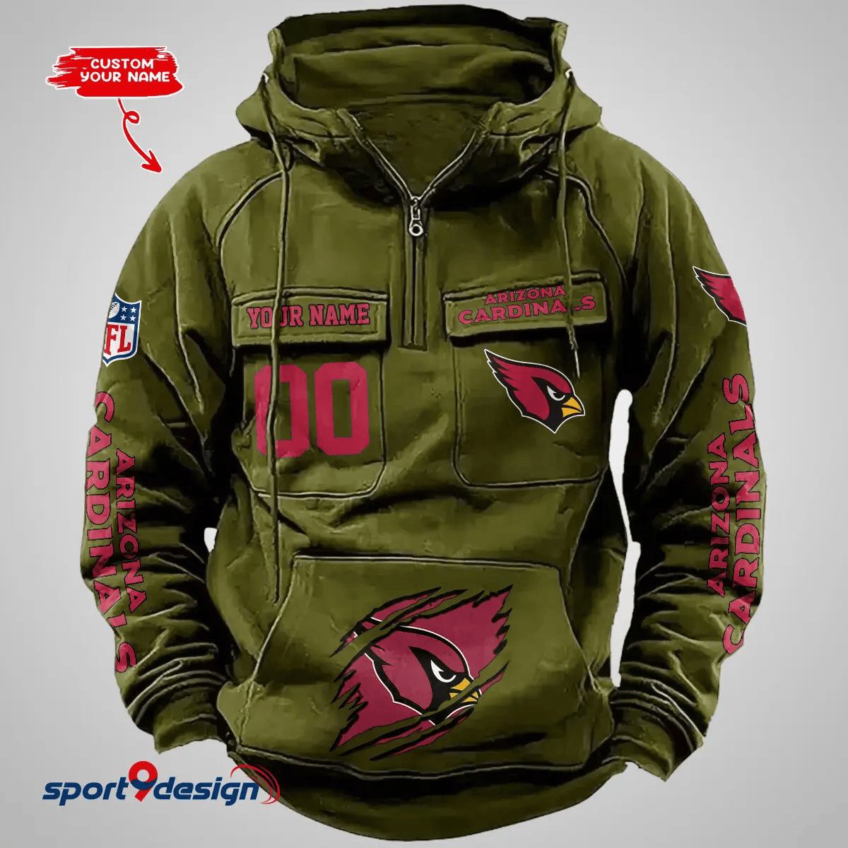 Arizona Cardinals Vintage Men Hoodie AZVMHD139